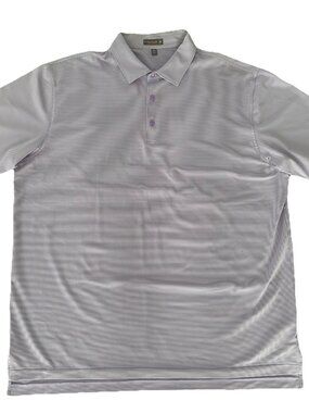 Peter Millar Crown Sport Polo XXL Purple Striped Summer Comfort